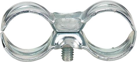 Doppelschlauchklemme Stahl, verzinkt, 16x16 mm