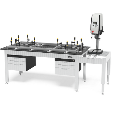 Siegmund Werkbank höhenverstellbar mit Stahlplatte 1500x1000 inkl. Zubehör