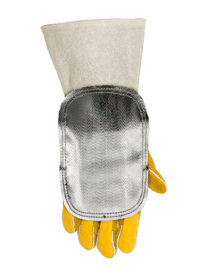 Hochhitzefester, aluminisierter Handschutz mit Leder rückseite, Paar