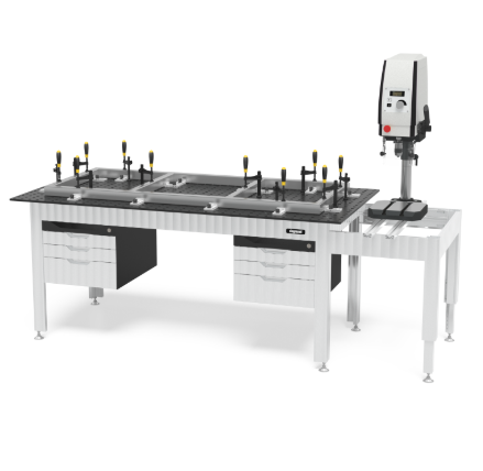 Siegmund Werkbank höhenverstellbar mit Stahlplatte 1200x800 inkl. Zubehör