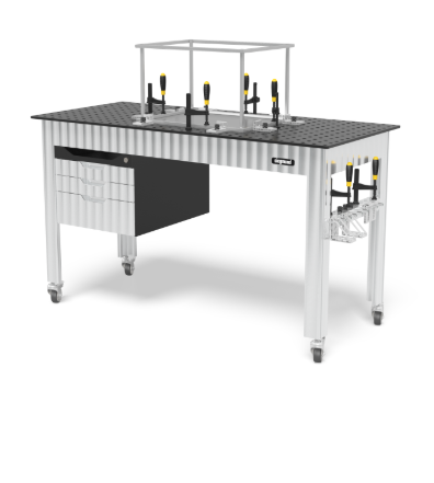 Siegmund Werkbank höhenverstellbar mit Stahlplatte 1200x800 inkl. Zubehör