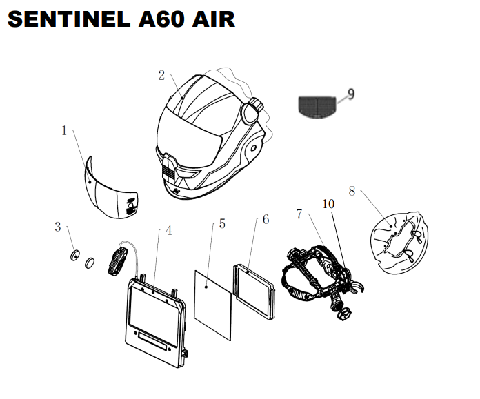 Schweißhelm ESAB Sentinel A60 Air