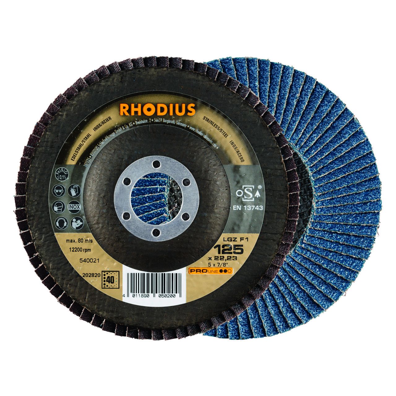 Lamellenscheiben LGZ F1 PRO 125 K40 1 VE (10 Stück)