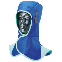 Schweisserhaube feuerfest Stoff blau
